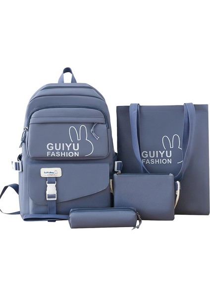 2024 Yeni Büyük Kapasiteli Sırt Çantası, Ortaokul Öğrencisi Okula Dönüş Okul Çantası, Dört Parçalı Set, Gündelik Üniversite Tarzı Sırt Çantası (Yurt Dışından)