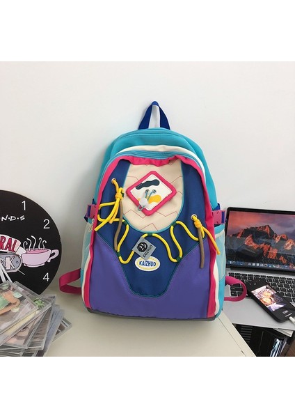 Üniversite Öğrencileri Için Kontrast Renkli Yaratıcı Sırt Çantası, Gündelik ve Çok Yönlü Sırt Çantası, Sınıftaki Ortaokul ve Lise Öğrencileri Için Gündelik Okul Çantası (Yurt Dışından)