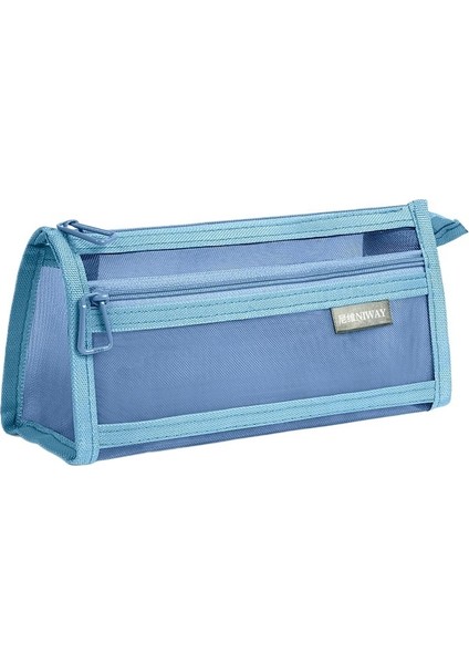 Kalem Çantası Şeffaf Örgü Öğrenci Sınavı Özel Kırtasiye Çantası Çocuk Kalem Çantası Çift Katmanlı Büyük Kapasiteli Kırtasiye Kutusu (Yurt Dışından)