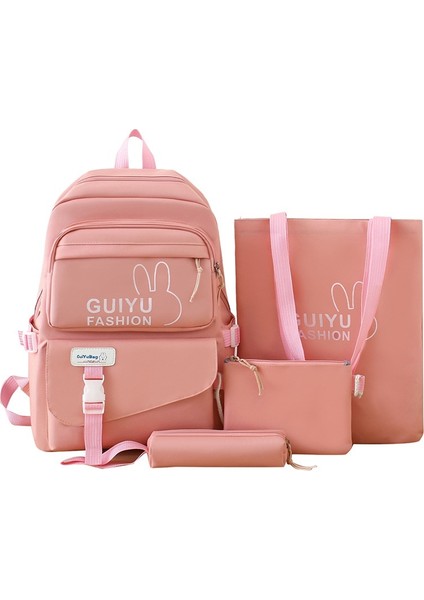 2024 Yeni Büyük Kapasiteli Sırt Çantası, Ortaokul Öğrencisi Okula Dönüş Okul Çantası, Dört Parçalı Set, Gündelik Üniversite Tarzı Sırt Çantası (Yurt Dışından)