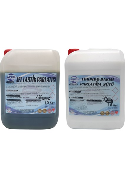 Lastik Parlatıcı Jel & Torpido Parlatıcı Süt 2'li Set - 5kg Mükemmel Parlaklık ve Koruma