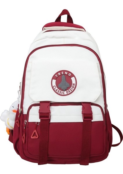 Erkekler, Ortaokul ve Lise Öğrencileri Için Gündelik Moda Sırt Çantası, Kontrast Renkli Okul Çantaları, Kadınların Çok Yönlü, Sade ve Modaya Uygun Sırt Çantaları (Yurt Dışından)