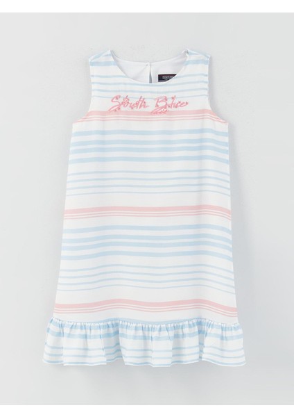 Southblue Bisiklet Yaka Çizgili Kız Çocuk Elbise
