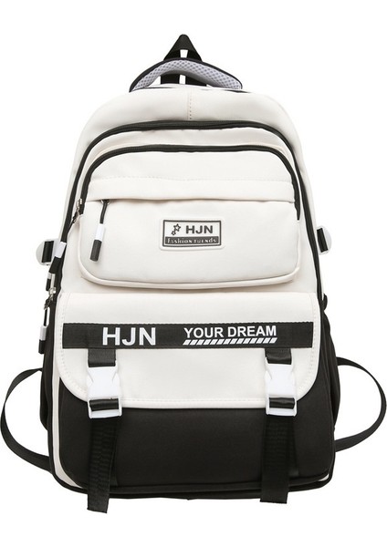 Rahat Kadın Ortaokul Öğrencisi Okul Çantası Renk Eşleştirme Büyük Kapasiteli Sırt Çantası, Taze ve Yük Azaltıcı Sırt Çantası (Yurt Dışından)