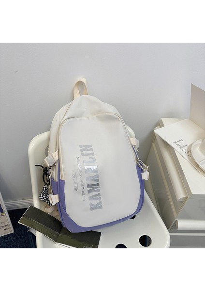 Çok Yönlü Kampüs Sırt Çantası, Moda Trendi, Kontrast Renkli Günlük Sırt Çantası, Lise Öğrenci Çantası (Yurt Dışından)