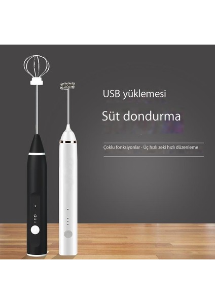 Yumurta Çırpıcı Ev Kek Pişirme Elektrikli Kremalı Kahve Süt Köpürtücü Şarj (Yurt Dışından)