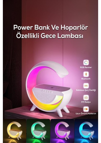 Powerbank ve Hoparlör Özellikli Gece Lambası