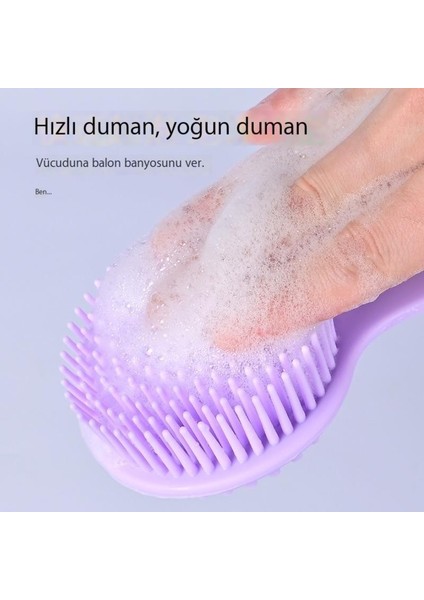 Silikon Uzun Saplı Masaj Banyo Fırçası Taşınabilir Banyo Fırçası Çift Taraflı Banyo Fırçası Çok Fonksiyonlu Banyo Fırçası Geri (Yurt Dışından) fırsatları