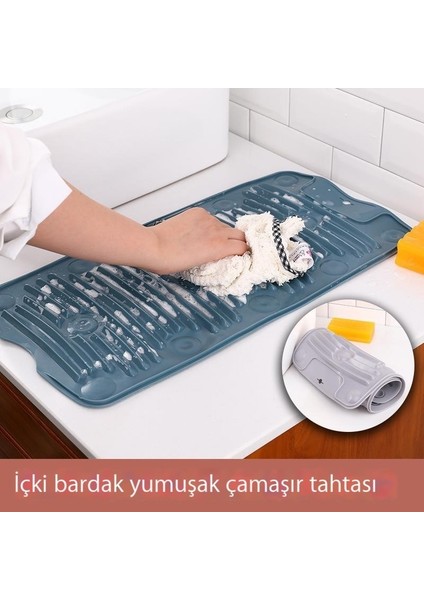 Ev Katlanabilir Silikon Yıkama Tahtası Banyo Yazılımı Çok Fonksiyonlu Vantuz Kaymaz Yıkama Tahtası Eserdir Yıkama Tahtası (Yurt Dışından)