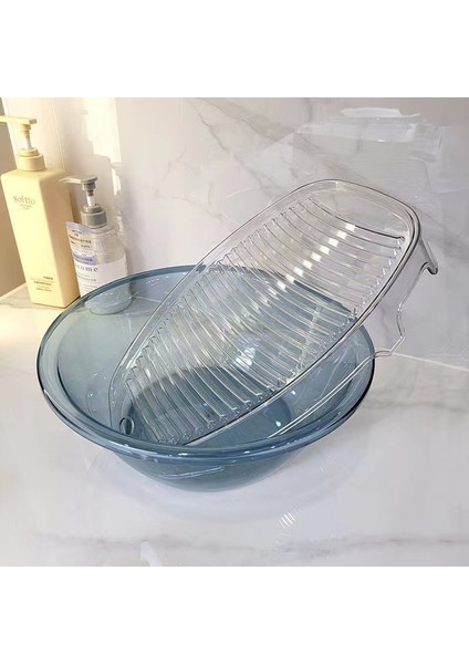 Plastik Yatakhane Şeffaf Çamaşır Tahtası Kullanışlı Küçük Hafif Lüks Stil Lavabo Çamaşır Tahtası (Yurt Dışından)