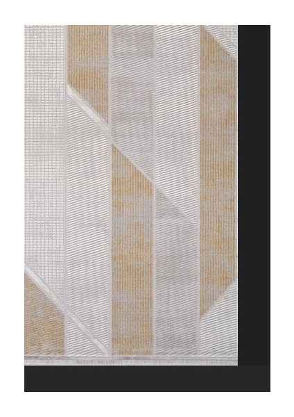 Karizma 02815D Gold Krem Modern Çizgili Halı modelleri