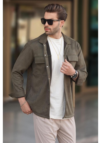 Haki Cep Detaylı Gömlek Ceket 6748 modelleri