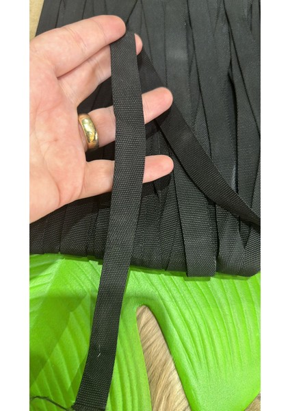 Siyah Şerit Biye Dikiş Giyim Aksesuarı Bordür 1 Metre