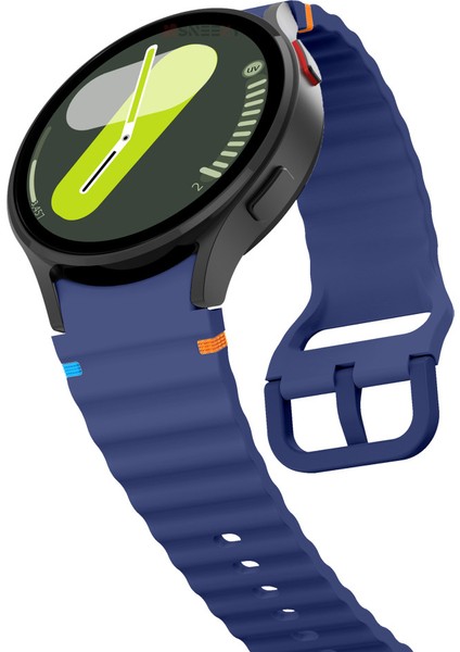 Samsung Galaxy Watch 7 40MM-44MM Ile Uyumlu Metal Tokalı Dalgalı Spor Silikon Kordon modelleri