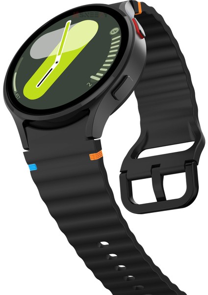 Samsung Galaxy Watch 7 40MM-44MM Ile Uyumlu Metal Tokalı Dalgalı Spor Silikon Kordon modelleri