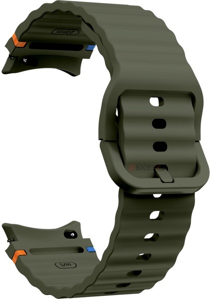 Samsung Galaxy Watch 7 40MM-44MM Ile Uyumlu Metal Tokalı Dalgalı Spor Silikon Kordon fırsatları
