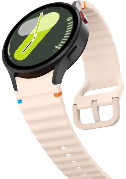 Samsung Galaxy Watch 7 40MM-44MM Ile Uyumlu Metal Tokalı Dalgalı Spor Silikon Kordon modelleri