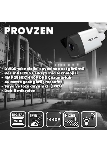 Hıkvısıon 16 Kameralı İp Kamera Seti 4Mp 1440P Mikrofonlu