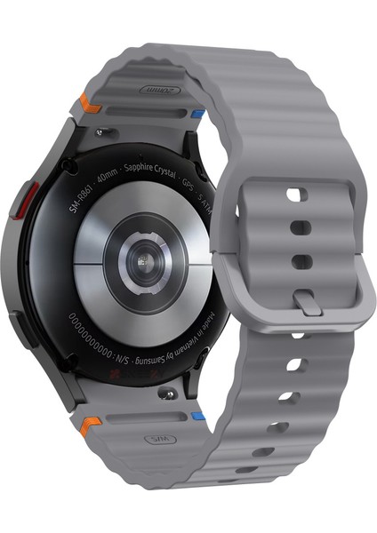 Samsung Galaxy Watch 7 40MM-44MM Ile Uyumlu Metal Tokalı Dalgalı Spor Silikon Kordon fiyatları