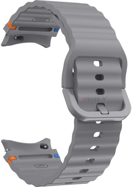 Samsung Galaxy Watch 7 40MM-44MM Ile Uyumlu Metal Tokalı Dalgalı Spor Silikon Kordon fırsatları