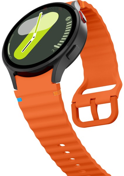 Samsung Galaxy Watch 7 40MM-44MM Ile Uyumlu Metal Tokalı Dalgalı Spor Silikon Kordon modelleri