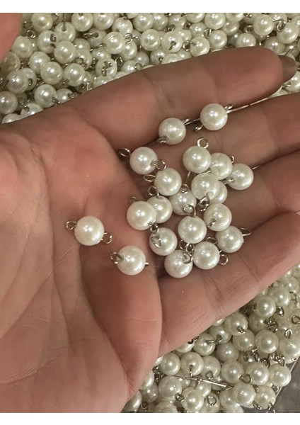 100 Adet Kancalı Inci Boncuk Takı Boncuğu