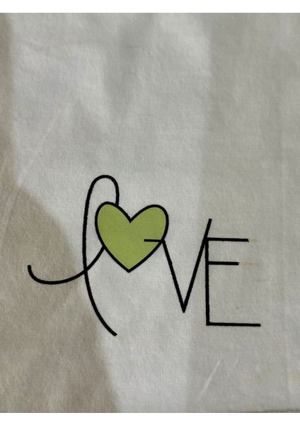 Ütü Ile Yapışan Kalpli Love Yazı Arma Transfer Baskı 10X7 cm