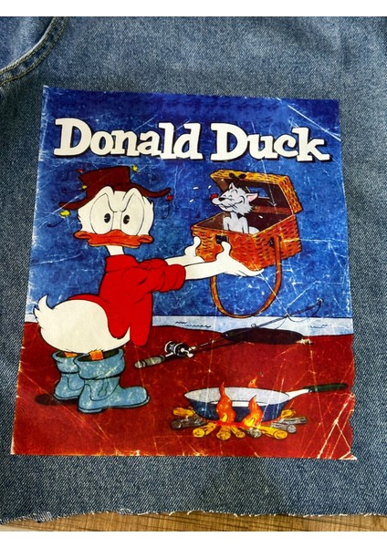 Ütü Ile Yapışan Donald Duck Transfer Baskı Arma 26X21