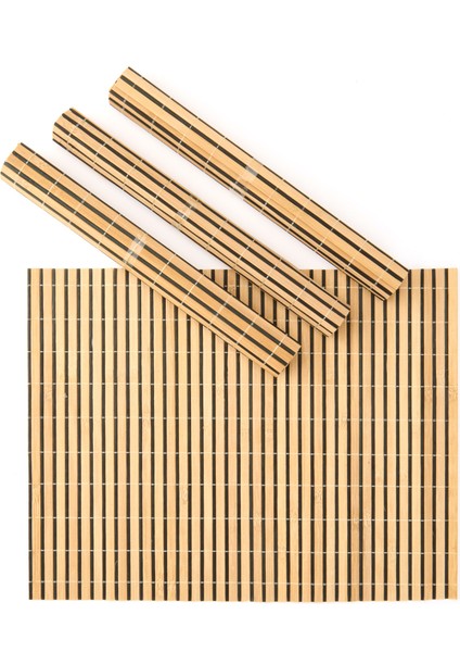 Bambu 4'lü Amerikan Servis - Kahverengi - 40X30 cm