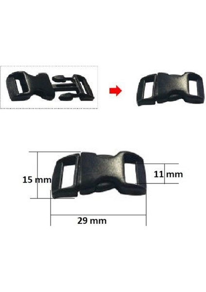 Parakord Bileklik Için 3''8 Zamak Klips, Bileklik Kilidi 10 Adet modelleri