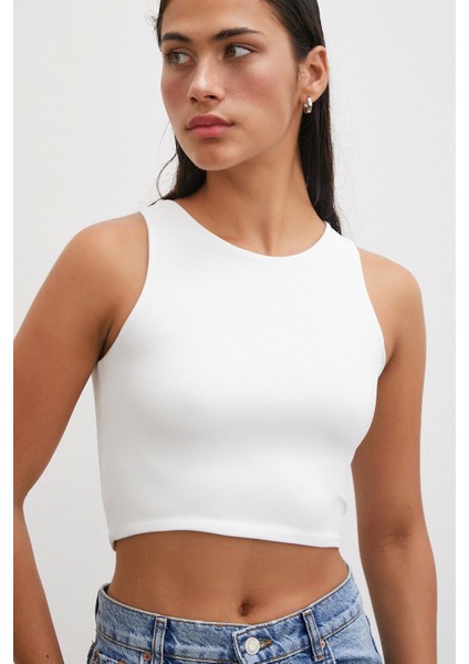 Basic Crop Top Beyaz