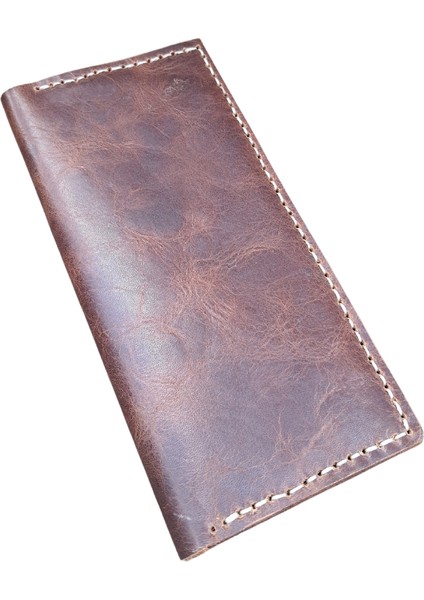 Hestia Model El Yapımı Vintage Unisex %100 El Dikişi Hakiki Efektli Kahve Crazy Deri Cüzdan Kartlık fiyatları