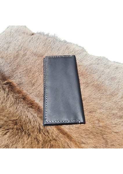 Hestia Model El Yapımı Vintage Unisex SIYAH%100 El Dikişi Hakiki Taba Crazy Deri Cüzdan Kartlık fırsatları