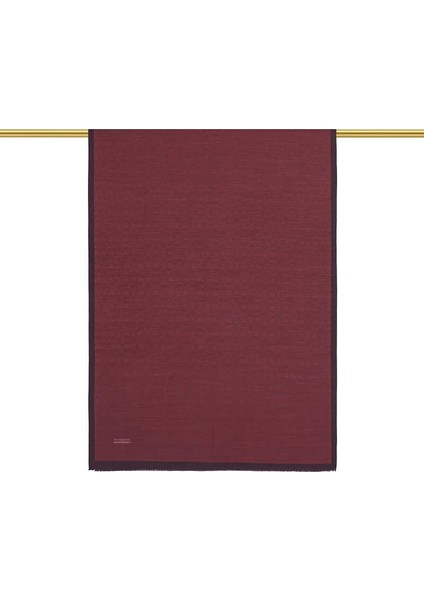 Mürdüm Monogram Desen Ipek Pamuk Şal modelleri