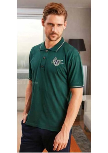 Erkek Yazlık Polo Yaka Pijama Takımı F.coll 2208