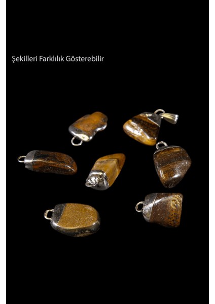 Sertifikalı Tamburlanmış Gerçek Kaplan Gözü Taşı Kolye