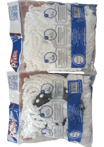 Mr.pratic 4 Adet 360 Döner Başlıklı Yedek Jumbo Mop