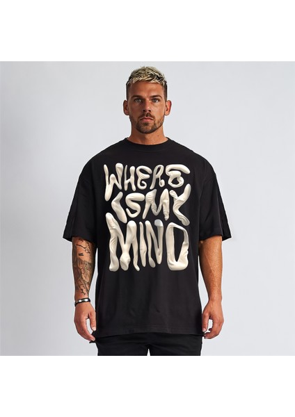 Oversize Unisex Pamuklu Where Is My Mind Baskılı T-Shirt