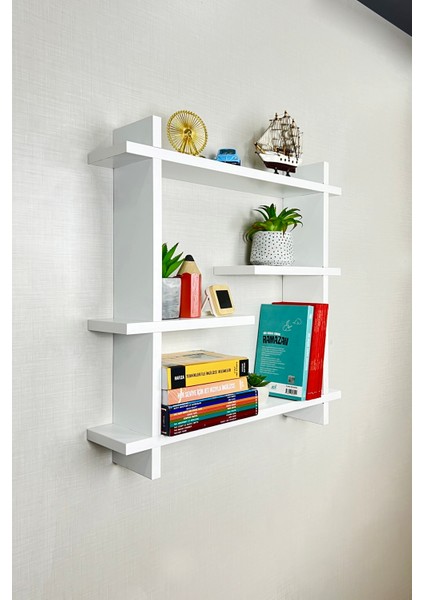 Duvar Rafı Kitaplık Duvara Monte Kitap Rafı Modern Dekoratif Pratik Şık Raf Ev Dekorasyonu