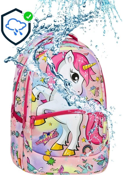 Ilkokul Unicorn Desenli Kız Çocuk Ilkokul Çantası + Beslenme Çantası modelleri