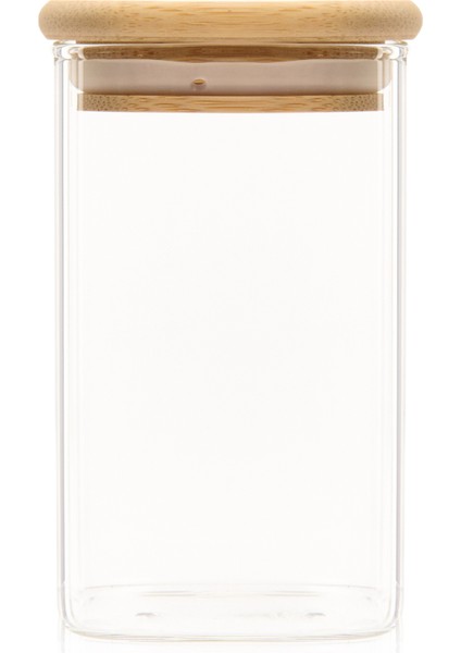 Bambu Kapaklı Kavanoz - Şeffaf - 220 ml