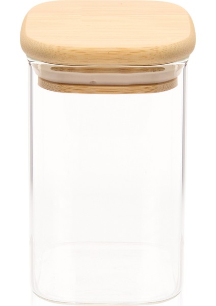Bambu Kapaklı Kavanoz - Şeffaf - 220 ml