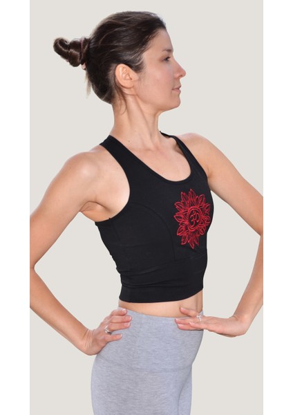 Crop Top Mangala Pamuklu Nakışlı