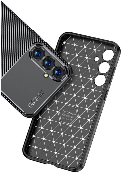 Galaxy S23 Fe Kılıf Darbe Emici Kamera Koruyucu Fiber Karbon Negro Silikon Kapak