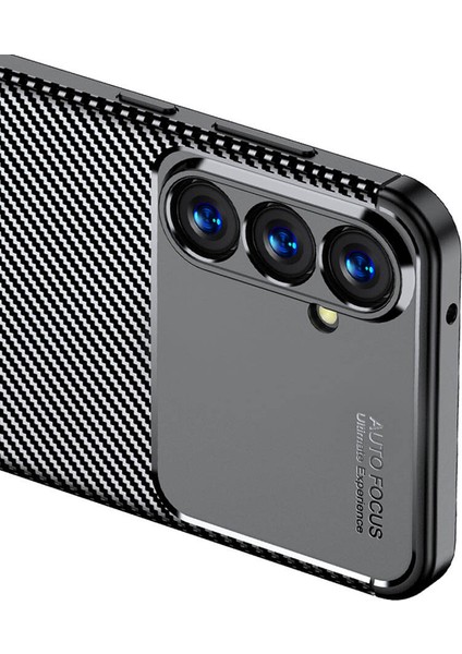 Galaxy S23 Fe Kılıf Darbe Emici Kamera Koruyucu Fiber Karbon Negro Silikon Kapak