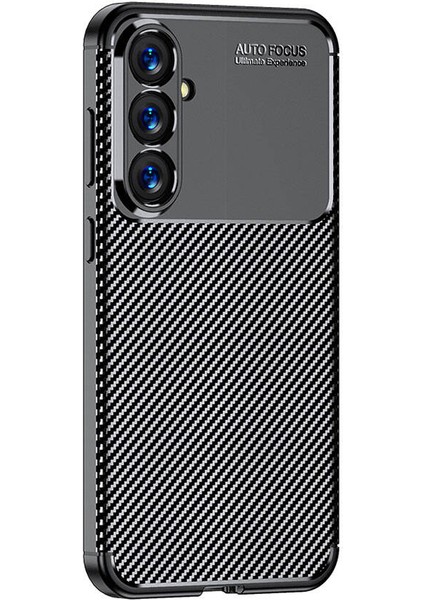 Galaxy S23 Fe Kılıf Darbe Emici Kamera Koruyucu Fiber Karbon Negro Silikon Kapak