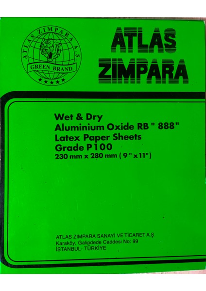 P.100 Atlas Zımpara Kaliteli Green "888" (10 ADET) fiyatları