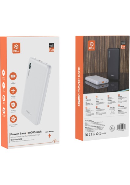 F20 Taşınabilir 10.000 Mah. Powerbank