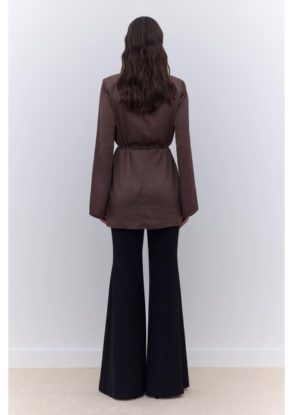 Saten Geniş Kol Tunik Kahverengi fırsatları