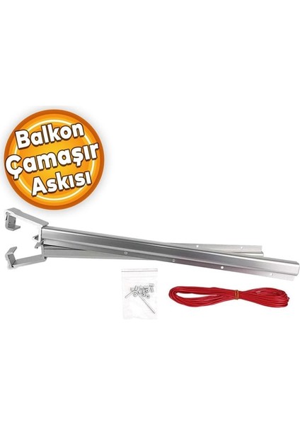 Küpeşte Kare Balkon Askısı Balkon Çamaşır Kurutma Askısı Alüminyum Küpeşte Askılığı Kurutmalık Parlak Gri Kare 6x2.5 cm